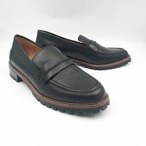 MADEWELL The Corinne Lugsole Loafer Black Leather Slip On Womens 9.5